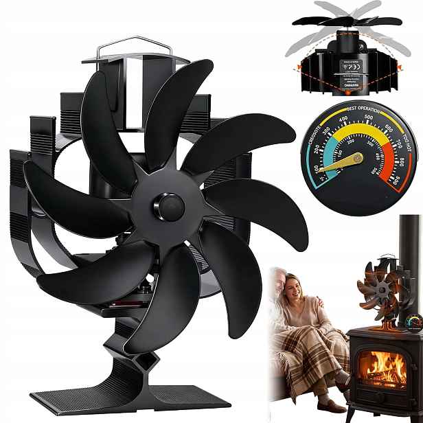 Krbový Ventilátor S 8 Lopatkami, Ventilátor Pro Kamna Bez Elektřiny