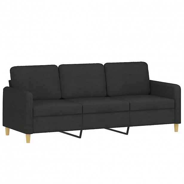 vidaXL 3místná pohovka černá 180 cm textil