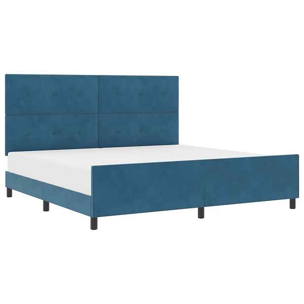 vidaXL Postel s boxspringem s čelo Tmavě modrá 200 x 200 cm samet
