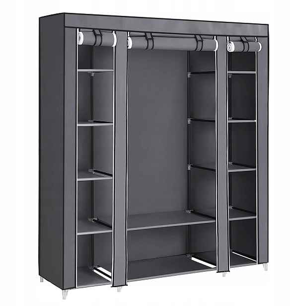 Songmics Vasagle LSF03G Skříň modulární šedá Loft 150x175x45 cm