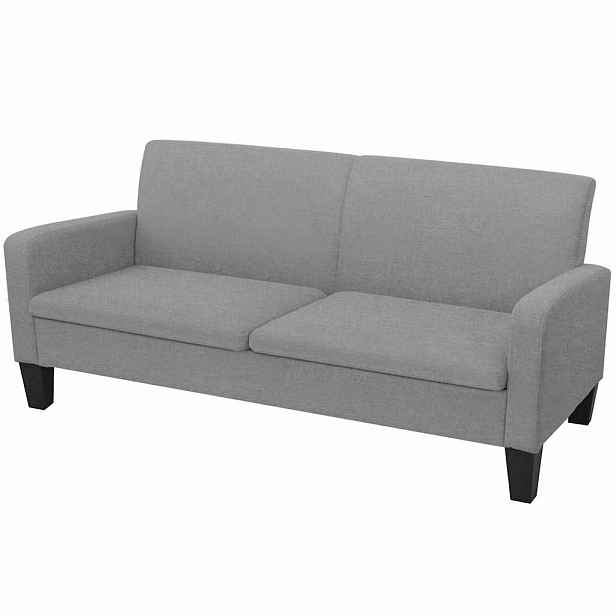 vidaXL 3místná pohovka 180 x 65 x 76 cm světle šedá