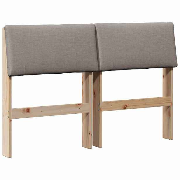 vidaXL Čalouněné čelo postele Taupe 120 cm Masivní borové dřevo