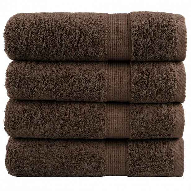 vidaXL Prémiové ručníky SOLUND 4 ks hnědé 50x100 cm 600 g/m²