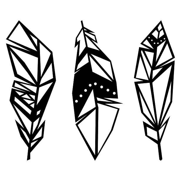 Wallity Nástěnná kovová dekorace FEATHER černá