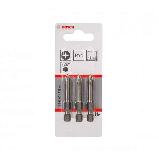 Bosch - Sada bitů PH1, délka 49 mm, 3 ks 2607001526