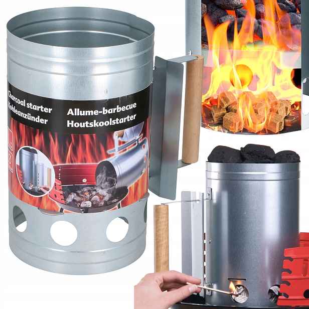 Krb na zapalování grilu Bbq 27x16 cm Rozpalovač uhlí Grilování