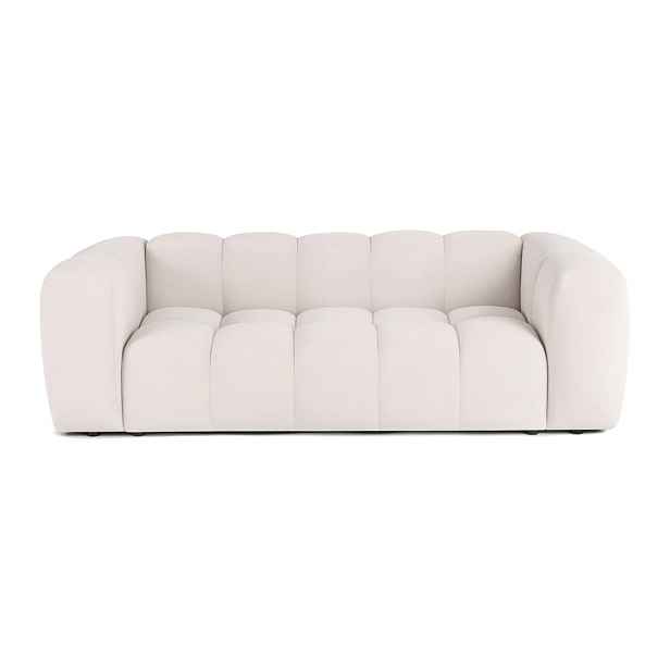 Krémová sametová pohovka 225 cm Cube – Bonami Selection
