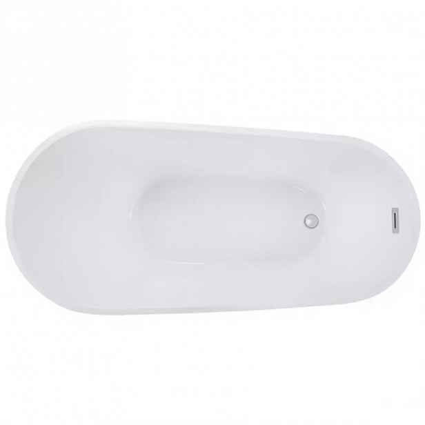 Volně stojící vana Melody 150/80 se sifonem click-clack s obdélníkovým přepadem slim v provedení chrom