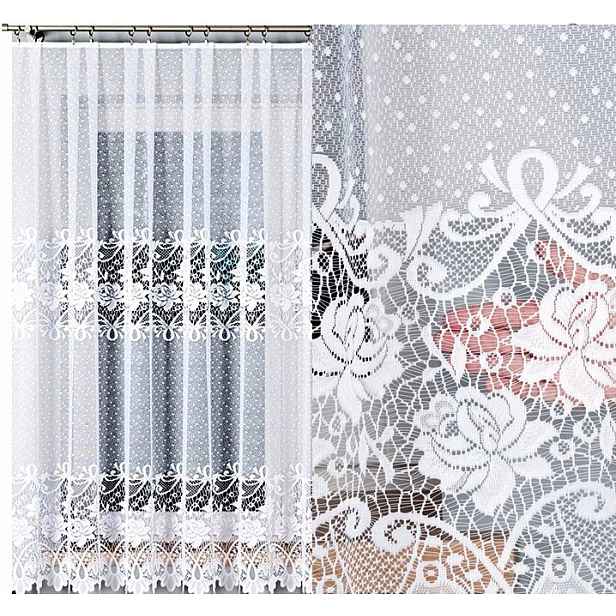 Záclona 400x180 cm rovná (hotová) s lemováním