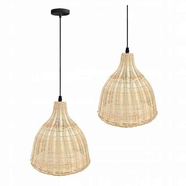 Závěsné Stropní Svítidlo Boho Pletená Bambusová Přírodní Do Obývacího Pokoje Ložnice