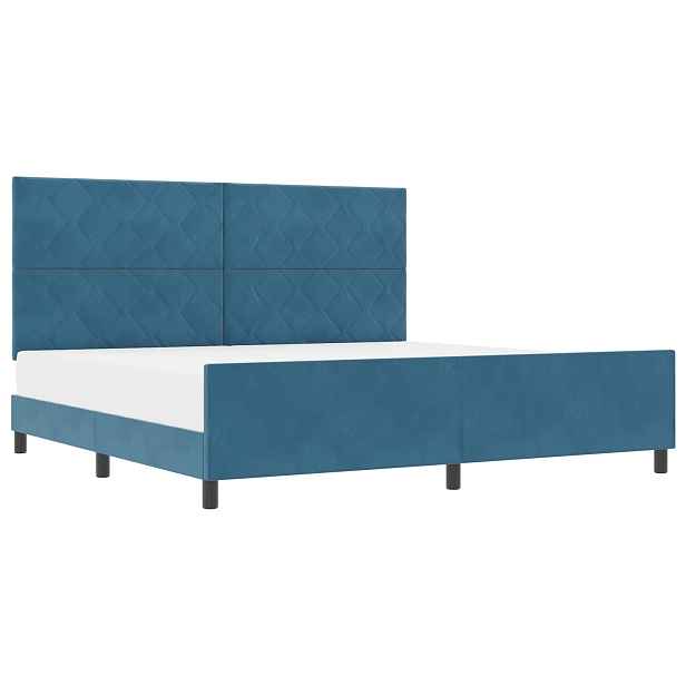 vidaXL Postel s boxspringem s čelo Tmavě modrá 200 x 200 cm samet