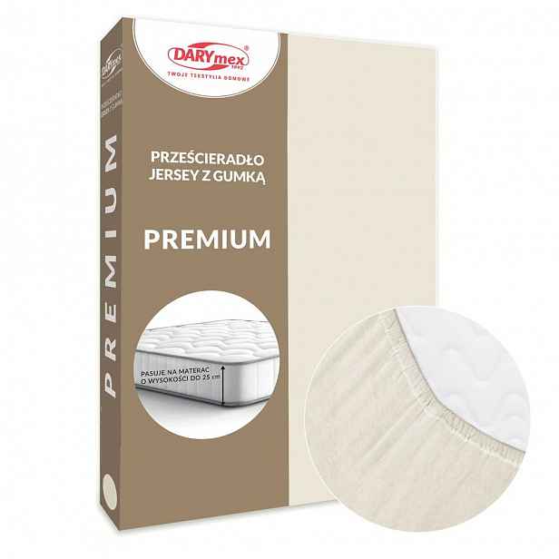 Prostěradlo jersey s gumičkou 220x200 ecru Premium