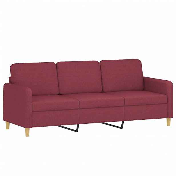 vidaXL 3místná pohovka vínová 180 cm textil