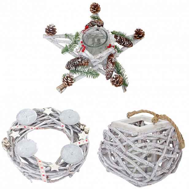 MCW ADVENTNÍ VĚNEC, SADA 3 KS, vícebarevný
