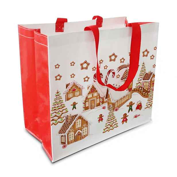 Nákupní taška TORO 43x37x21,5cm perníčková vesnička