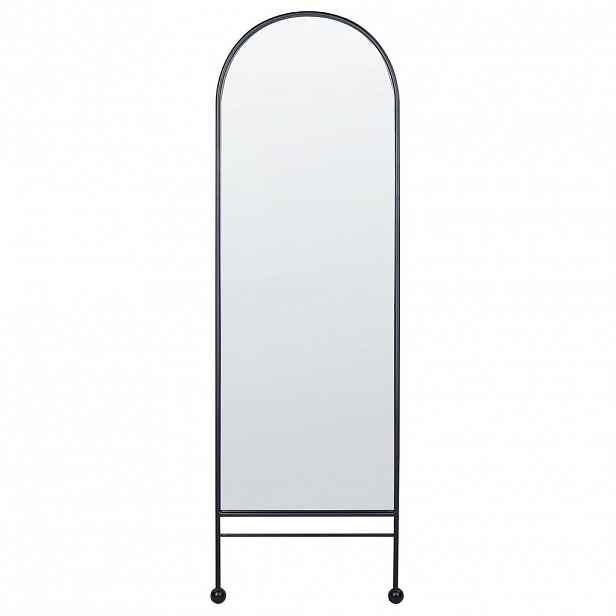Beliani NÁSTĚNNÉ ZRCADLO Kov černé 45/145 cm Jarnages
