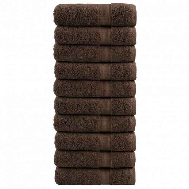 vidaXL Prémiové ručníky do sprchy SOLUND 10 ks hnědé 70x140 cm 600 g/m²