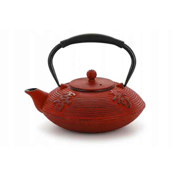 Litinová konvice na čaj Red Kanji 800 ml