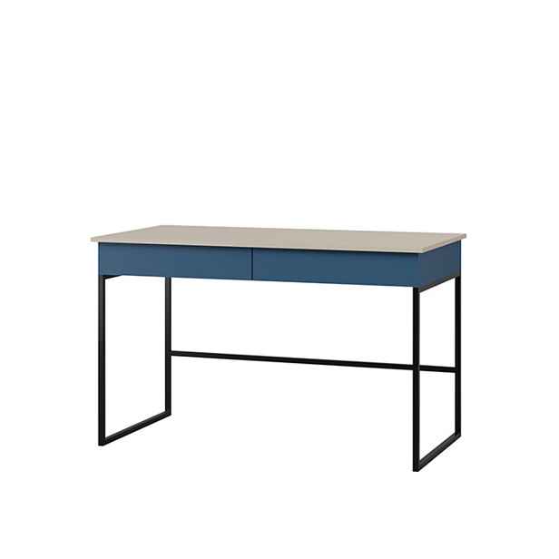 Studentský psací stůl se zásuvkami 125 cm (Lorin 10 kašmír/modrá)