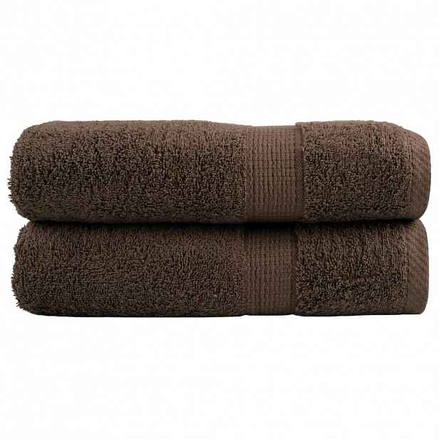 vidaXL Prémiové osušky SOLUND 2 ks hnědé 100x150 cm 600 g/m²