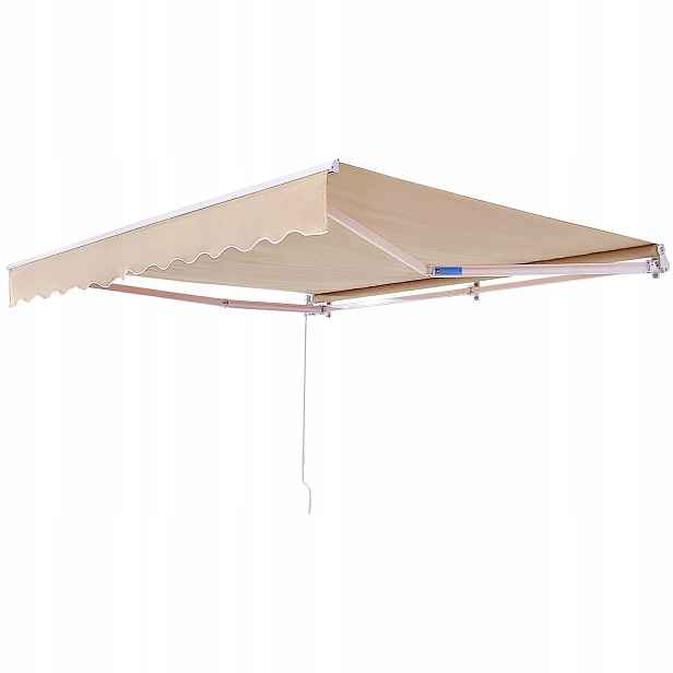 Terasová markýza 3.96x2.44 m ruční, voděodolná, rozkládací balkon, zahrada