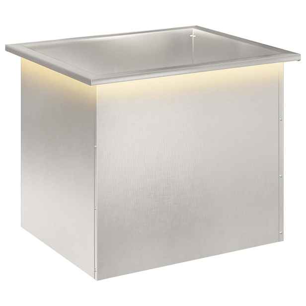 vidaXL Zahradní truhlík s LED osvětlením Stříbrná 50 x 60 x 48 cm
