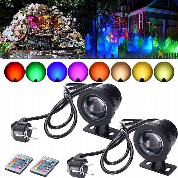 2 ks Led podvodní zahradní reflektor Rgb 10W bazénová lampa s dálkovým ovládáním