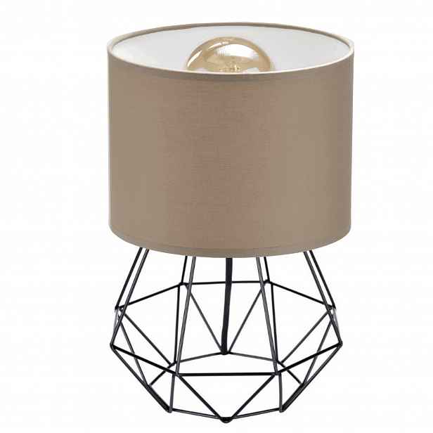 Noční Lampa Stolní Stínidlo Bronz Kašmír Béžová E27 Led Pl