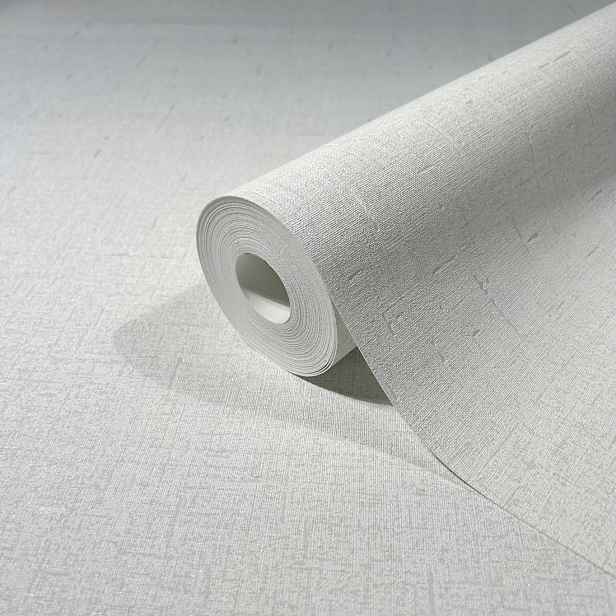 Světle Šedá Vinylová Tapeta, Imitace Tkaniny