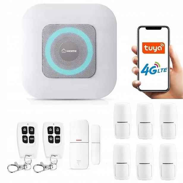 Bezdrátový Alarm Siréna Gsm Tuya Smart Na Sim Kartu 6xPIR