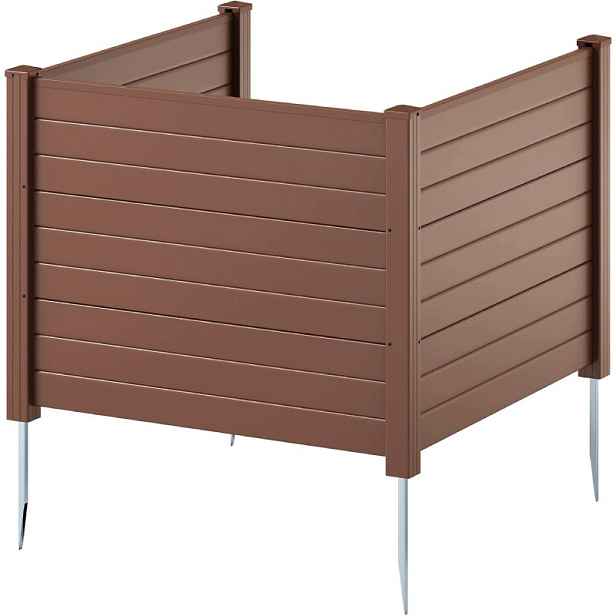 Dekorační zahradní plot B0GPWQ3S2J, 3 panely, 95 x 122 x 7 cm, hnědý