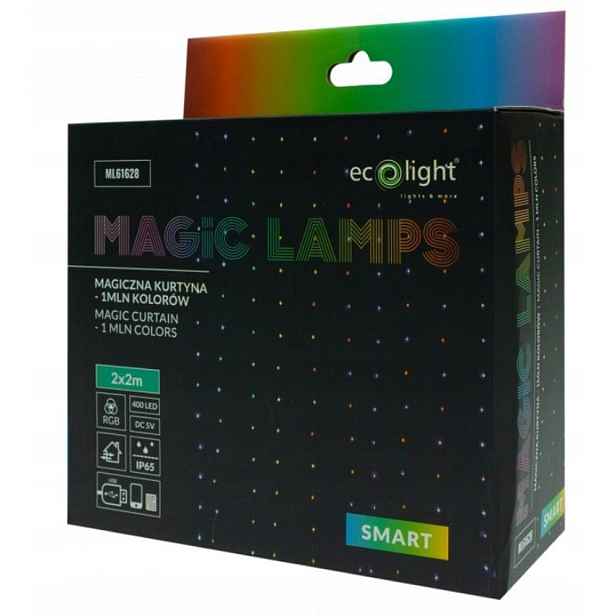 Magická záclona multicolor 400led 2 m*2 m, 1 milion barev DC5V od značky Ecolight