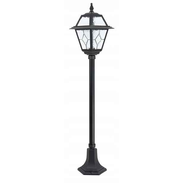 Venkovní stojací lampa retro 110 cm černá vitrážové sklo IP43 Su-ma