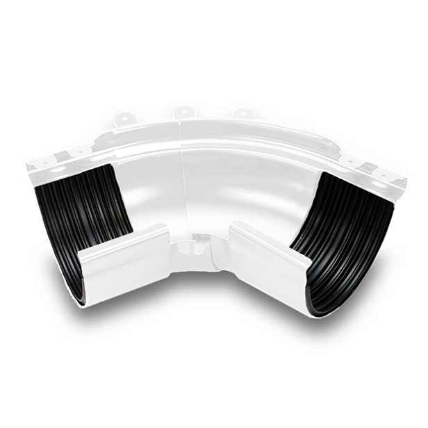 Vnější rohový úhel 100-165° pro okap 135 mm Galeco Ocel bílá Ral 9003
