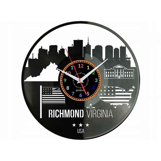 Richmond Virginia Nástěnné hodiny Vinylová deska Moderní Dekorativní Na Pr
