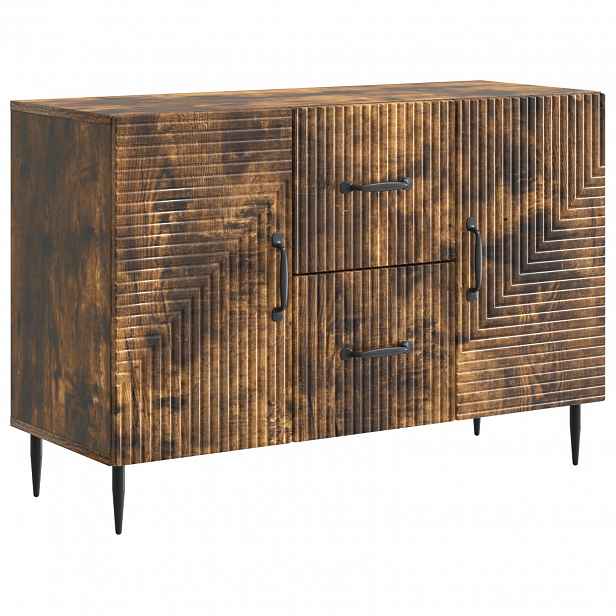 vidaXL Servírovací skříň se zásuvkou Kouřový dub 89 x 34,5 x 60 cm