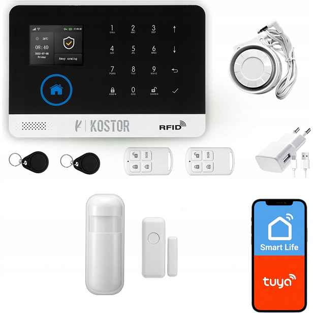 Bezdrátový alarm Gsm WiFi s aplikací Tuya, sada, Kostor SAD004