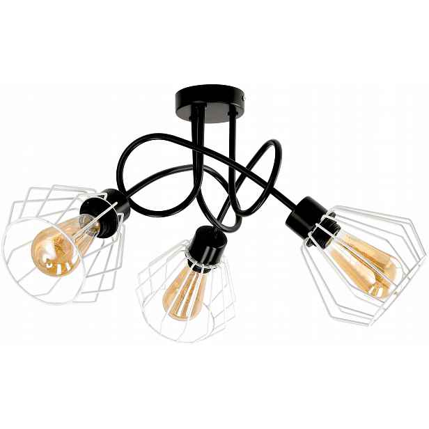 Lustr Ložnice Loft Zavinovací Diamant Bílý 3xE27 Na Led žárovky