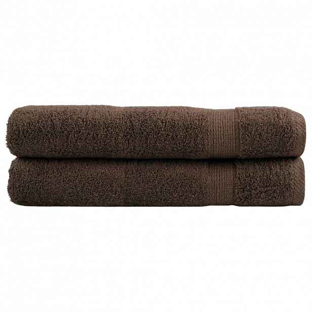 vidaXL Prémiové saunové osušky SOLUND 2 ks hnědé 80x200 cm 600 g/m²