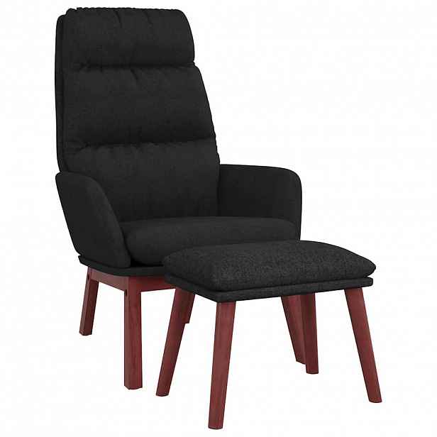 vidaXL Relaxační křeslo se stoličkou černé textil