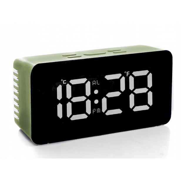 Budík Jvd SB3658.6 Zelený Alarm Zdřímnutí Teploměr