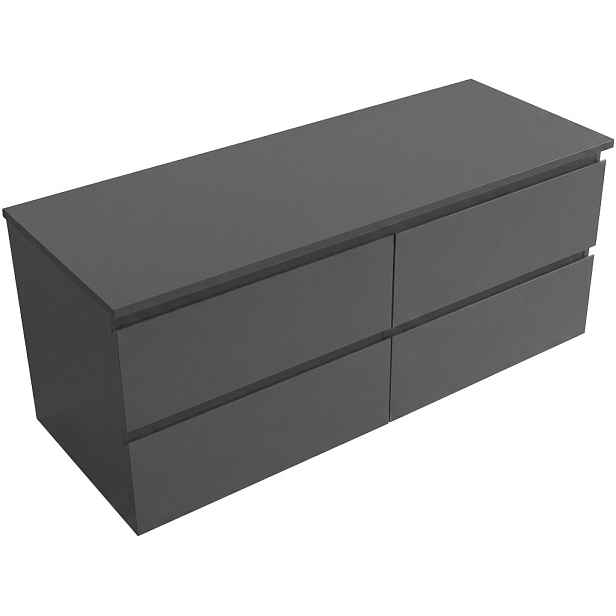 Koupelnová skříňka Carole - antracitová + deska pod umyvadlo Navira Slim - 18 mm - 120x49,8x46 cm