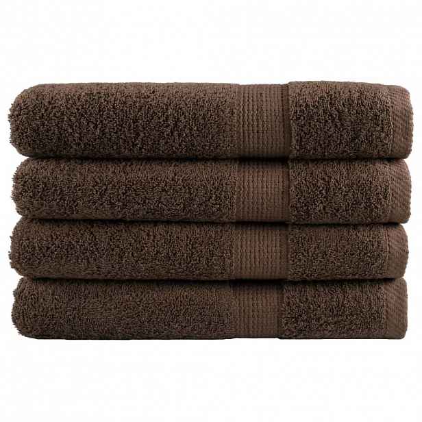 vidaXL Prémiové saunové osušky SOLUND 4 ks hnědé 80x200 cm 600 g/m²
