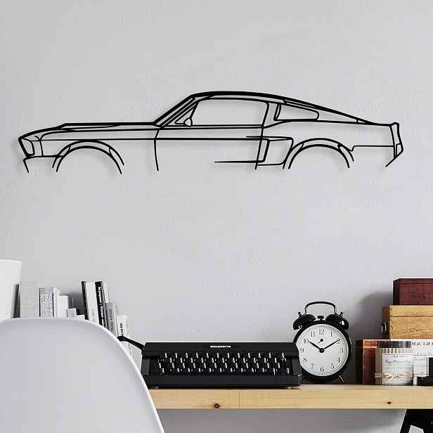 Wallity Nástěnná kovová dekorace Ford Mustang Shelby GT500 černá