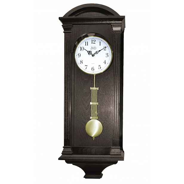 Tmavě Hnědé Dřevěné Nástěnné Hodiny S Kuranty Jvd N9317.1 Westminster