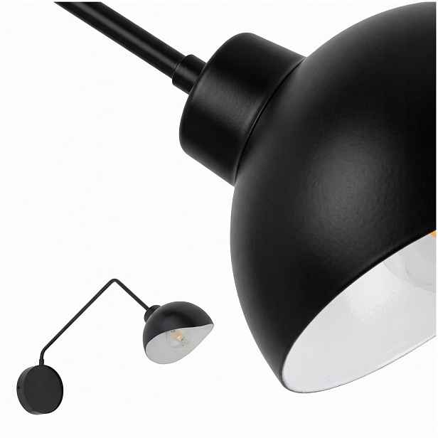 Nástěnné svítidlo Roy černé s jemným světlem v kuchyni Sigma Lighting