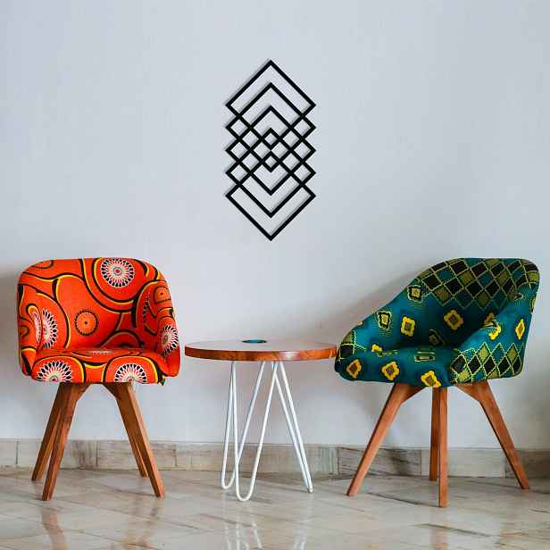 Wallity Nástěnná kovová dekorace Geometry černá
