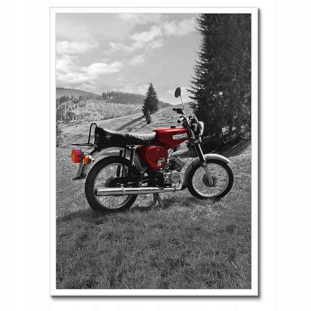 Plakáty v rámu 50x70 Červený Simson S51 E
