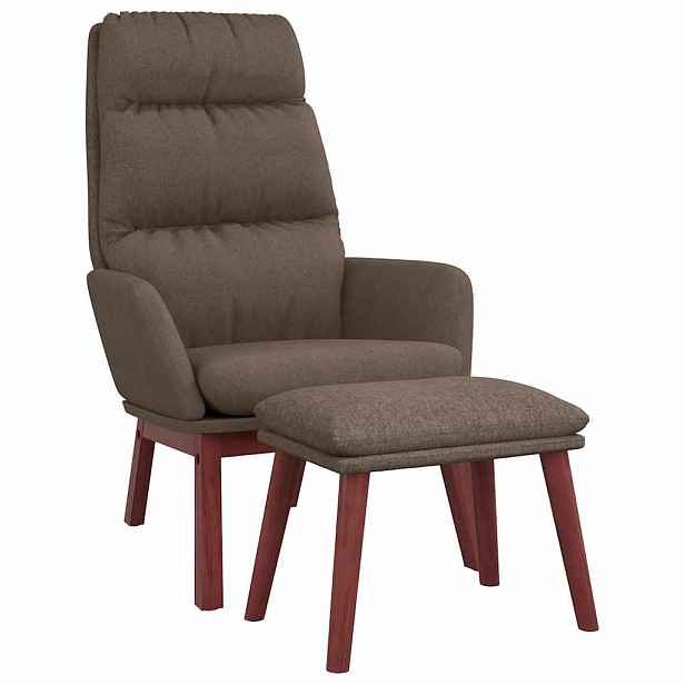 vidaXL Relaxační křeslo se stoličkou taupe textil