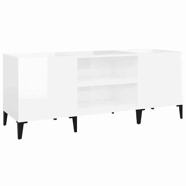 vidaXL Skříňka na LP desky lesklá bílá 121x38x48 cm kompozitní dřevo